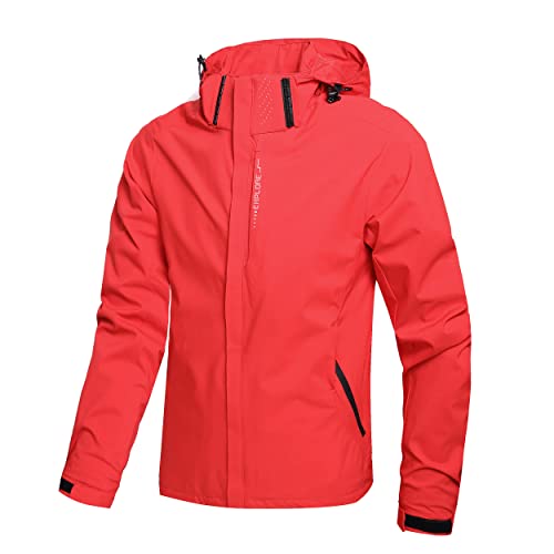 Hikevitang Men's Lightweight Waterproof Rain Jacket,Shell Hooded